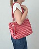 torby na ramię Makramowa torba shopper w czerwieni i różu