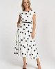 sukienki midi damskie BONA - biała sukienka w retro grochy