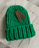 czapki damskie Czapka chunky szmaragdowa zieleń / handmade