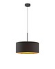 lampy wiszące Czarna lampa wisząc do sypialni w stylu glamour SINTRA GOLD z kloszem 40 cm