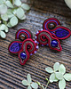 kolczyki soutache Bordowo-fioletowe kolczyki soutache