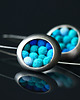 kolczyki wire wrapping Srebrne kolczyki wiszace TURQUOISE MELANGE