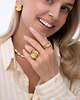 bransoletki - inne Złoty pierścionek z muszlą ze stali chirurgicznej premium Paraiso Kyrelia