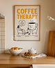 plakaty Plakat kawowy "Coffee Therapy" - Druk Pigmentowy