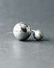 pierścionki srebrne Duży pierścionek otwarty z srebrnymi kulkami 20 mm i 12 mm