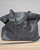 torby na ramię Duża szara skórzana torba z dużymi kieszeniami