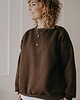 bluza bez kaptura damska Bluza  basic oversize  klasyczna czekoladowa