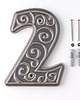 napisy dekoracyjne i tabliczki Numer domu, cyfra 2, szary, do przykręcenia