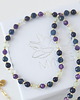 korale Naszyjnik z kamieni naturalnych: chalcedon, prehnit, ametyst, noc kairu