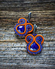 kolczyki soutache Granatowo-pomarańczowe kolczyki soutache