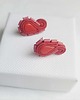 kolczyki soutache Łezki sztyfty czerwone - kolczyki z sutaszu