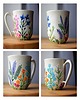 kubki Kubek ceramiczny ręcznie malowany Polne Kwiaty Kolorowe 300 ml