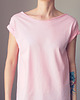 t-shirt damskie Jasnoróżowy Oversize Bez Nadruku
