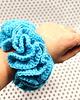 gumki do włosów Frotka do włosów scrunchie gumka szydełkowa jasny turkus