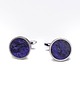 spinki do mankietów Spinki do mankietów Bewood Unique - Violet - Silver - 18mm