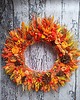 wianki Wianek jesienny pomarańczowy,  autumn wreath, wieniec z suszu, 45 cm