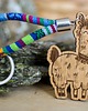 breloki Brelok  do kluczy BOHO LAMA FUNNY Z DREWNA AZTEQ