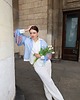 kardigany damskie Kardigan babyblue z koronkami
