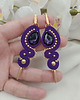 kolczyki soutache Długie kolczyki sutasz na wesele, fioletowe kolczyki