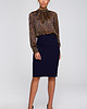 spódnice midi Spódnica ołówkowa z zamkiem-granatowa(S248)
