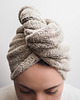 dodatki - łazienka - różne Lniany turban frotte dark natural