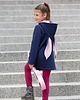 bluzy dla dziewczynki Długa bluza z uszami na zamek kolor navy