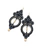 kolczyki soutache Kolczyki sutasz czarne lekkie wiszące eleganckie koła handmade Paloma