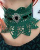 chokery Zielony butelkowy koronkowy choker/kolia Wiktoriańska