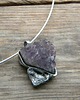 srebrne naszyjniki Surowy ametyst   - naszyjnik