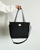 torby na ramię Torba T H E A Black - mały shopper, czarna zamszowa