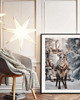 fotografia PLAKAT skandynawski renifer jeleń zimowy zdjęcie