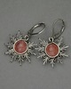 kolczyki wire wrapping Różowe kolczyki słońce kwarc malinowy wire wrapping słoneczka