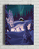 plakaty Zorza polarna Aurora borealis - plakat narciarski