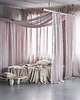 zasłony BALDACHIM Z LNIANEGO MUŚLINU - powder pink
