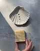 mydelniczki Ceramiczna Mydelniczka Handmade Muszelka Muszla Biała z Piegami