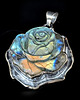 pierścionki srebrne Pierścionek rainbow rose- labradoryt