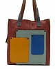 torby na ramię Torebka damska shopper, pojemna, skórzana ze skrawków kolorowa OLIVKA