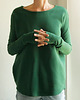 bluza bez kaptura damska Gruby Wąski rękaw Ciemno zielony