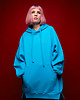 bluza z kapturem damska Bluza SUMO niebieska  / oversize hoodie