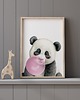 obrazy i plakaty do pokoju dziecięcego Plakat Panda z gumą balonową P116