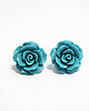 kolczyki - inne Kolczyki - Turkusowa róża - koral, duże