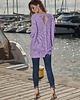 swetry damskie  Modny sweter z łezką LS218 -liliowy