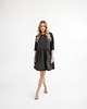 sukienki mini damskie Lniana Sukienka DAISY DEEP BLACK