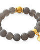 bransoletki z kamieni naturalnych Gray agate with heart pendant.