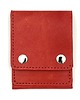portfele damskie Czerwony portfel skórzany ręcznie uszyty na karty.