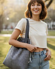 torby na ramię Duża torba shopper unikatowa torba handmade z kieszeniami