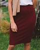 spódnice midi Spódnica Lotta bordo - gruba bawełna