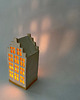 dekoracje świetlne Ceramiczny lampion na tealight Kamieniczka