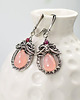 kolczyki wire wrapping Korin - srebrne kolczyki z różowych chalcedonem