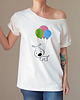 t-shirt damskie Piesek baloniki Biały Oversize